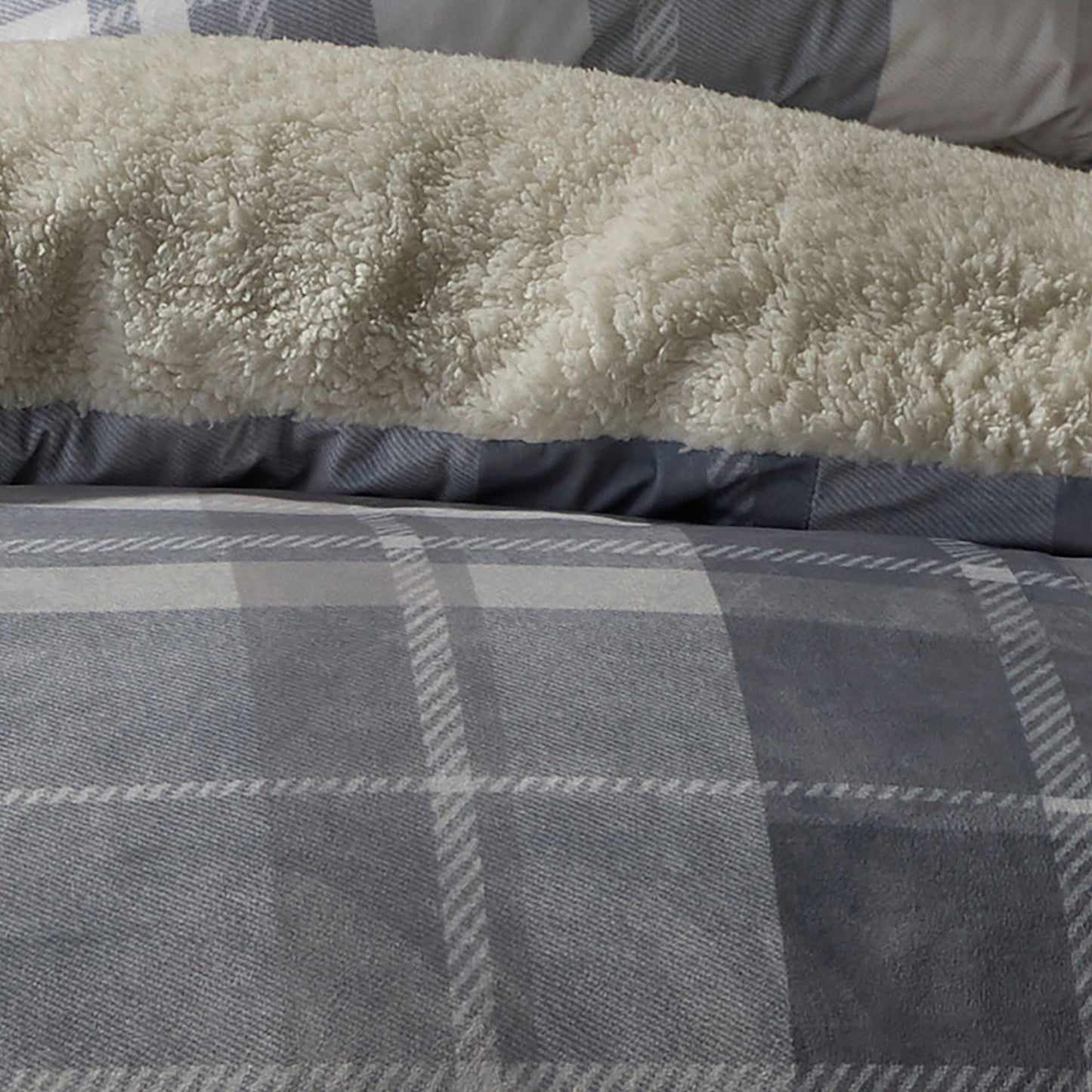 Mulford Check Duvet Cover Set in Grey