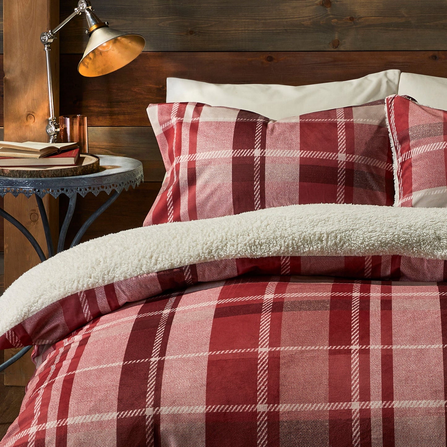 Mulford Check Duvet Cover Set in Red