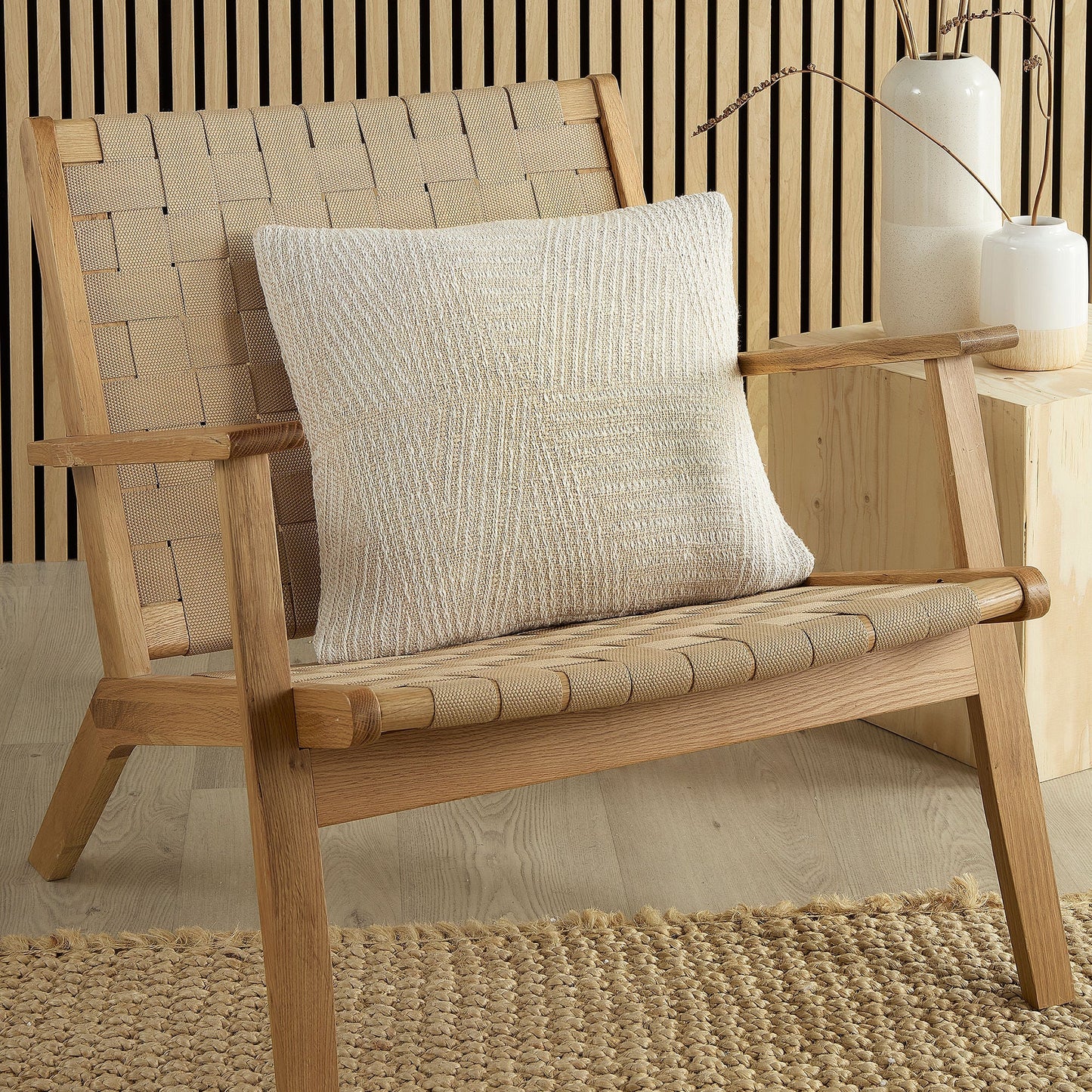 Myan Cushion in Natural 43 x 43cm - Filled Cushion