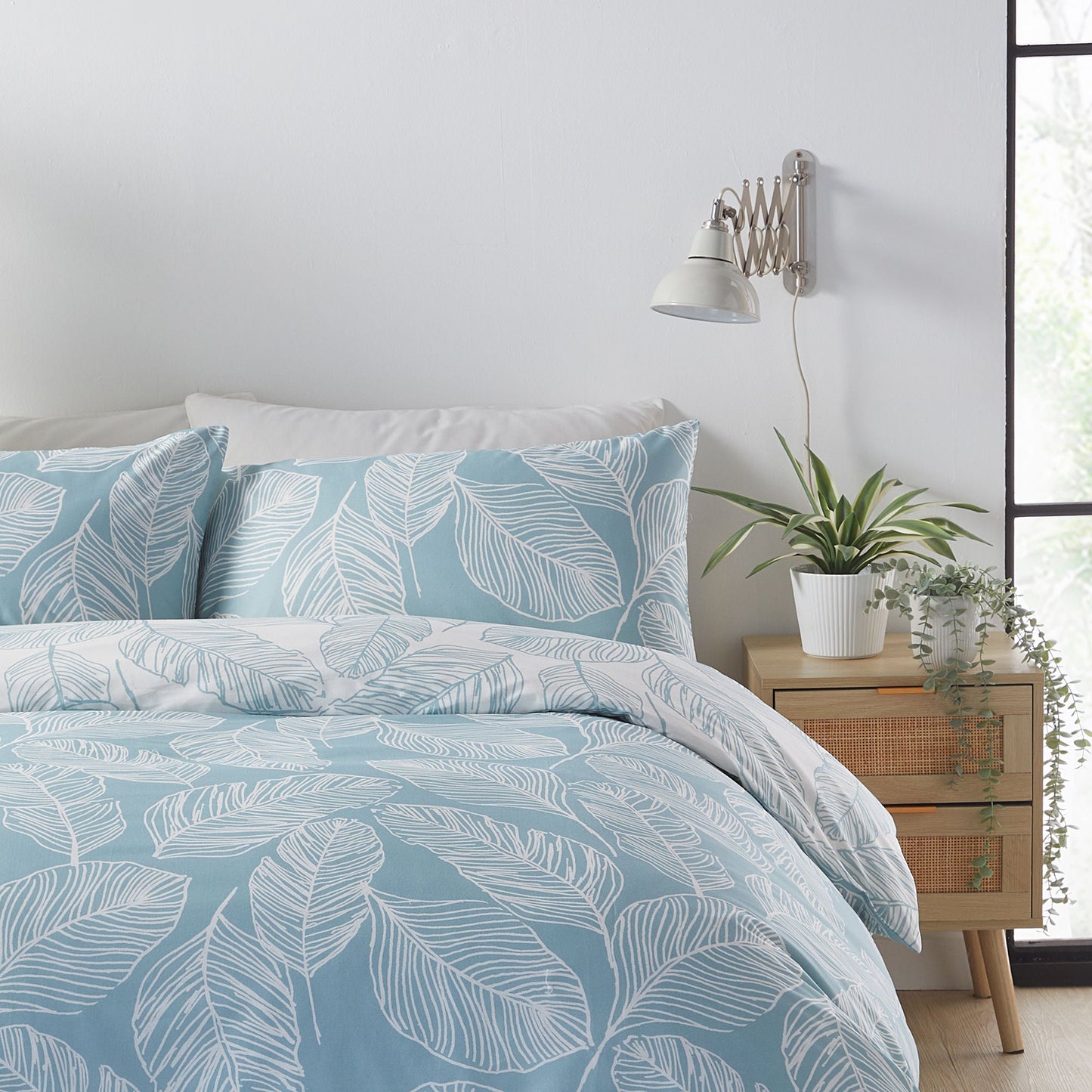 Matteo Duvet Cover Set in Duck Egg