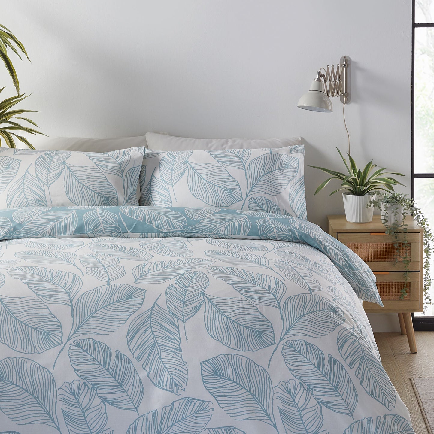 Matteo Duvet Cover Set in Duck Egg