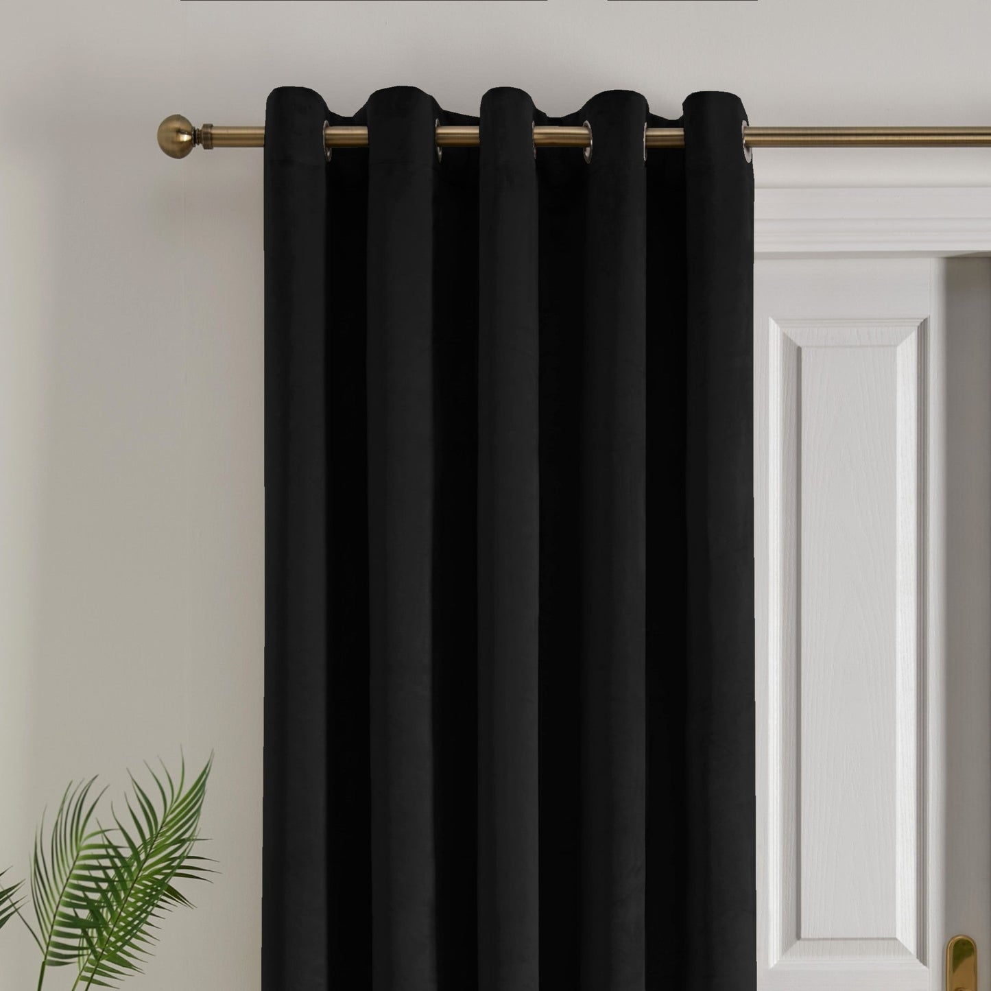 Montrose Eyelet Single Panel Door Curtain in Black