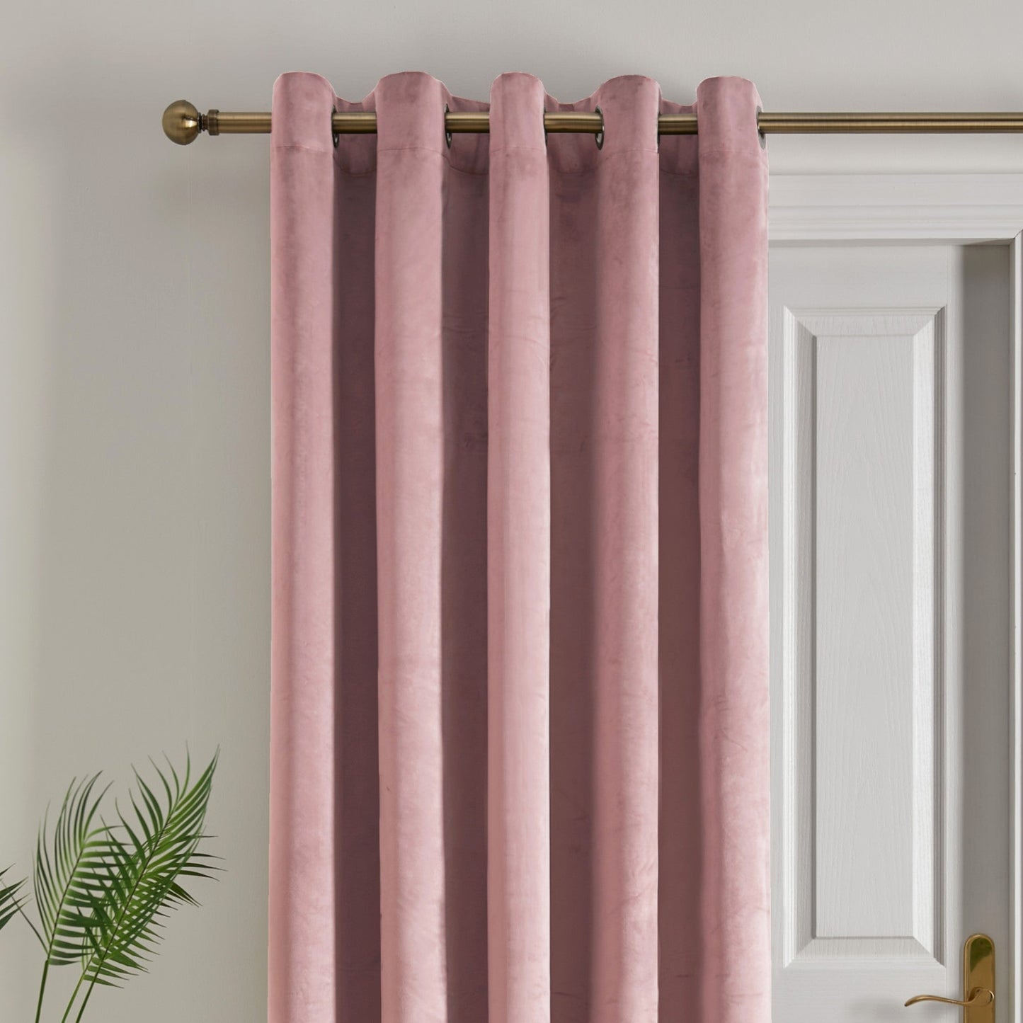 Montrose Eyelet Single Panel Door Curtain in Blush