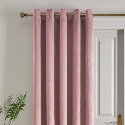 Montrose Eyelet Single Panel Door Curtain in Blush