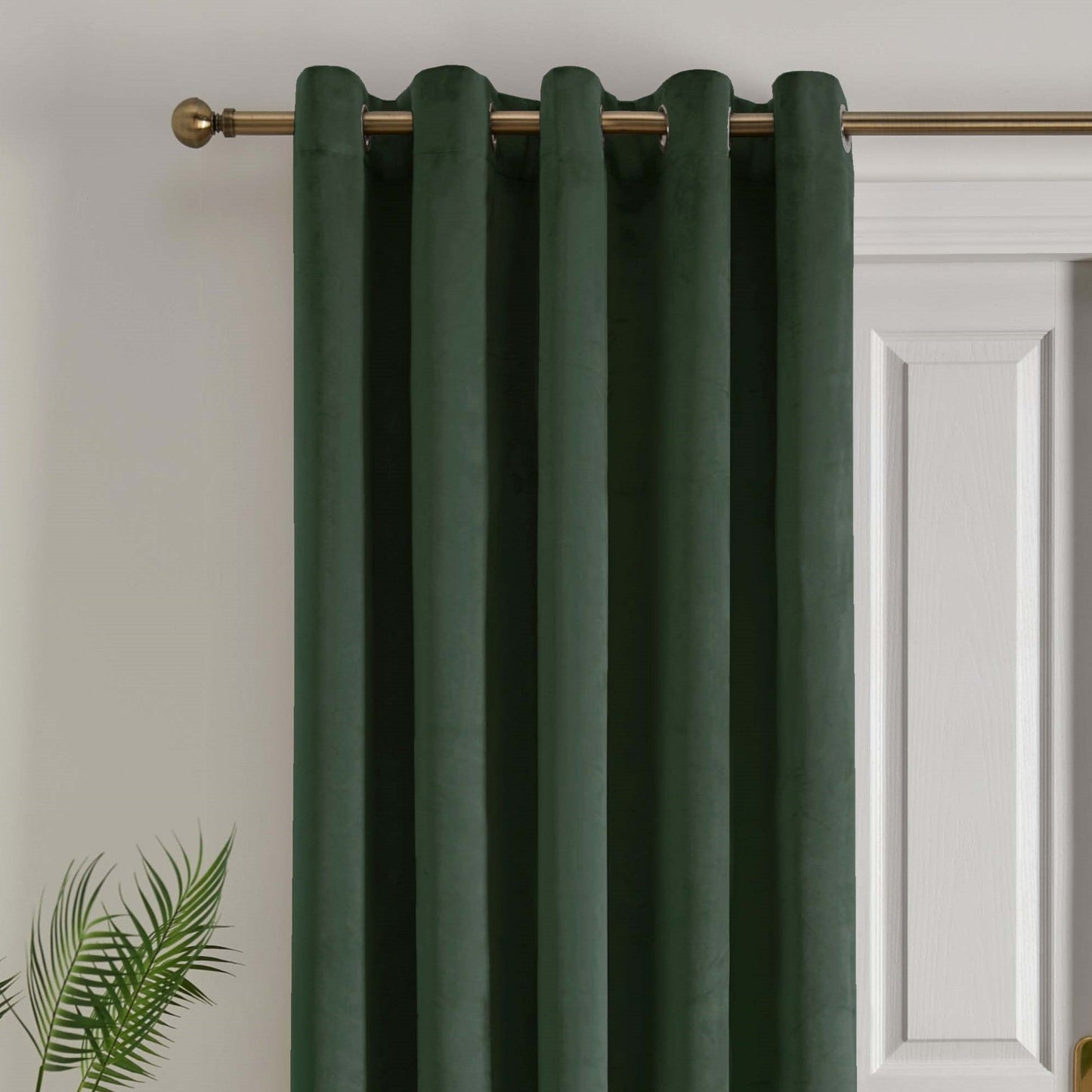 Montrose Eyelet Single Panel Door Curtain in Bottle Green