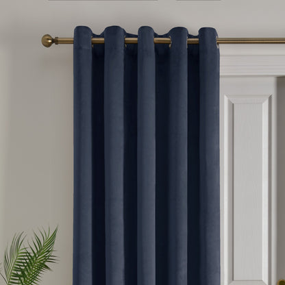 Montrose Eyelet Single Panel Door Curtain in Navy