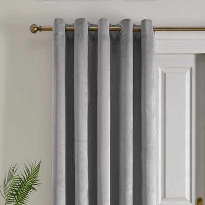 Montrose Eyelet Single Panel Door Curtain in Silver