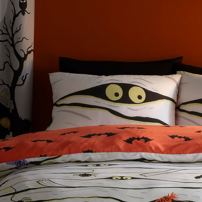 Mummy Halloween Duvet Cover Set in White