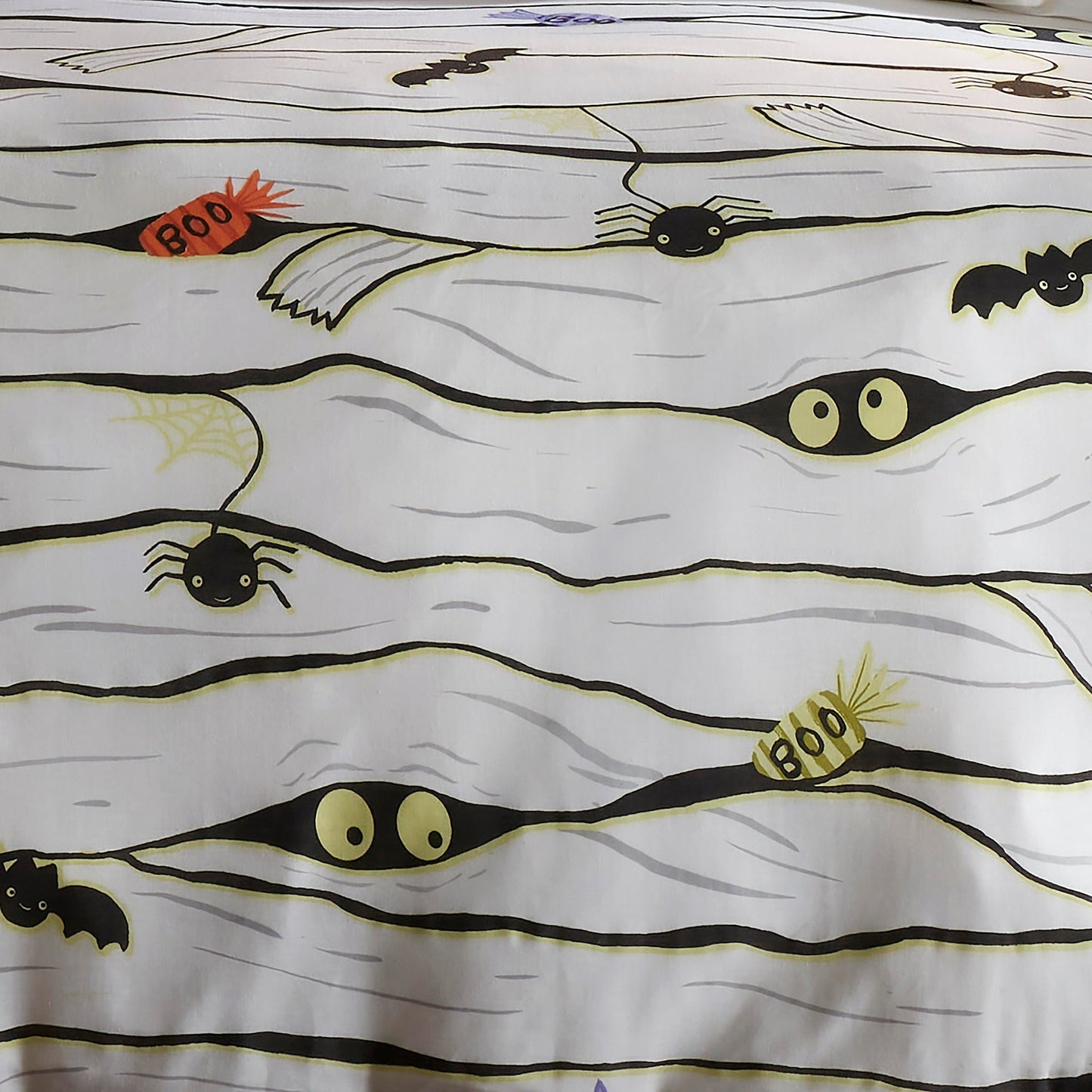 Mummy Halloween Duvet Cover Set in White