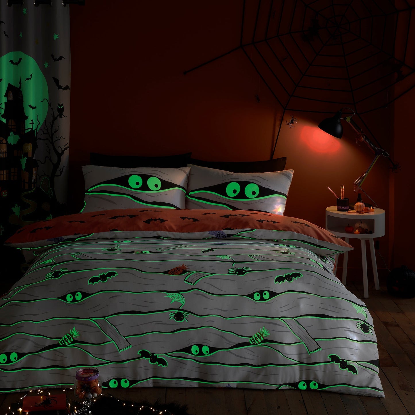 Mummy Halloween Duvet Cover Set in White