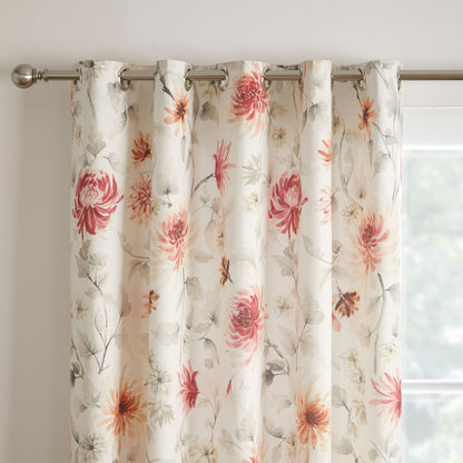 Nadia Eyelet Curtains in Red