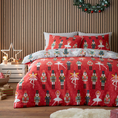 Nutcracker Duvet Cover Set in Red