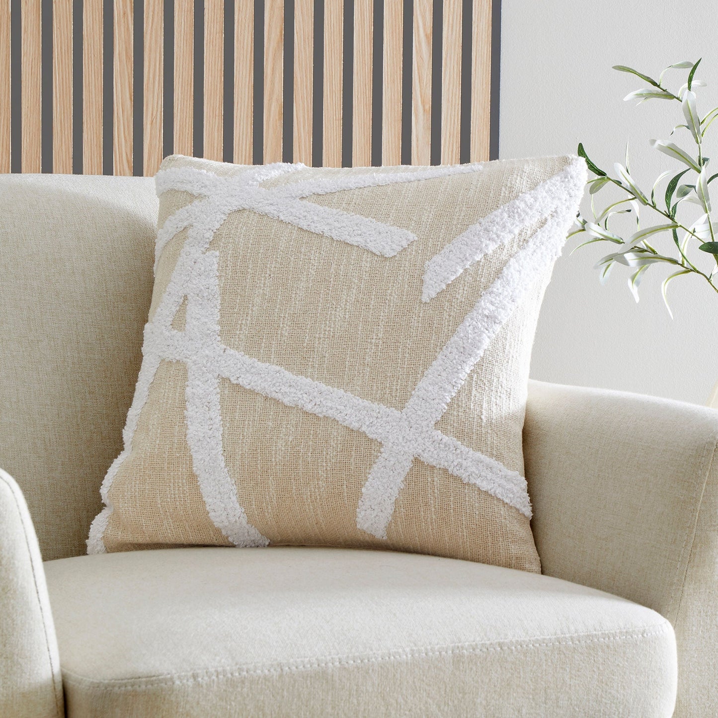 Otto Cushion in Natural 43 x 43cm - Filled Cushion