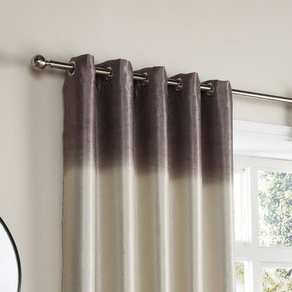 Ombre Strata Eyelet Curtains in Chocolate