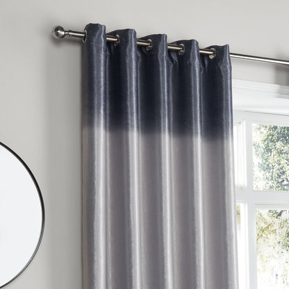 Ombre Strata Eyelet Curtains in Grey