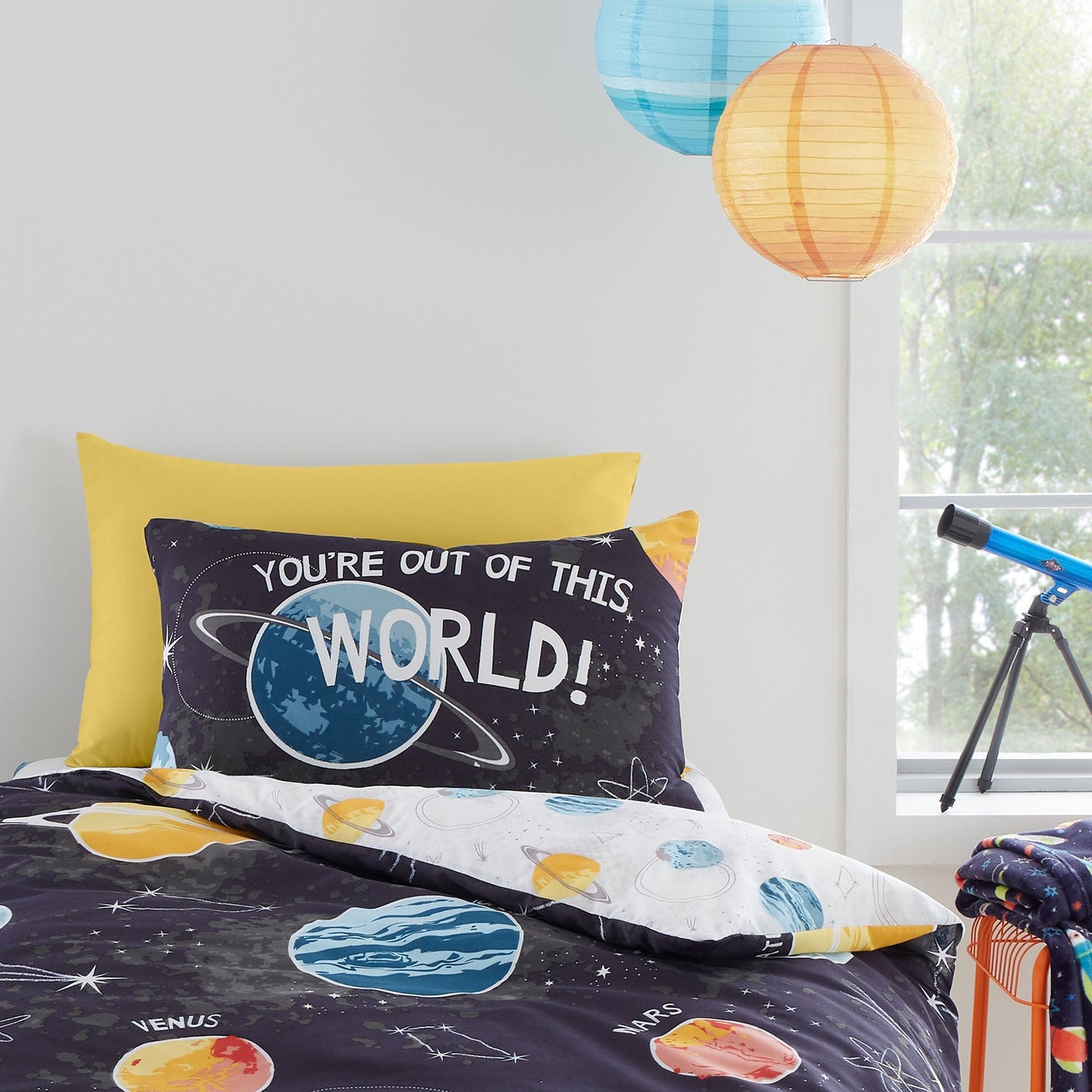 Outer Space Duvet Cover Set in Black