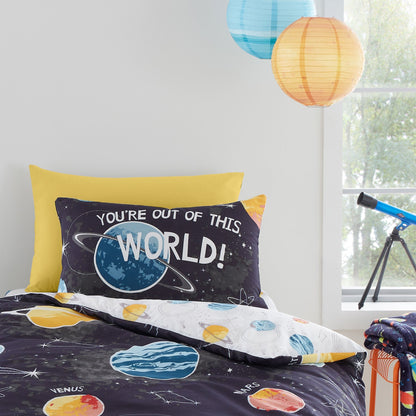 Outer Space Duvet Cover Set in Black