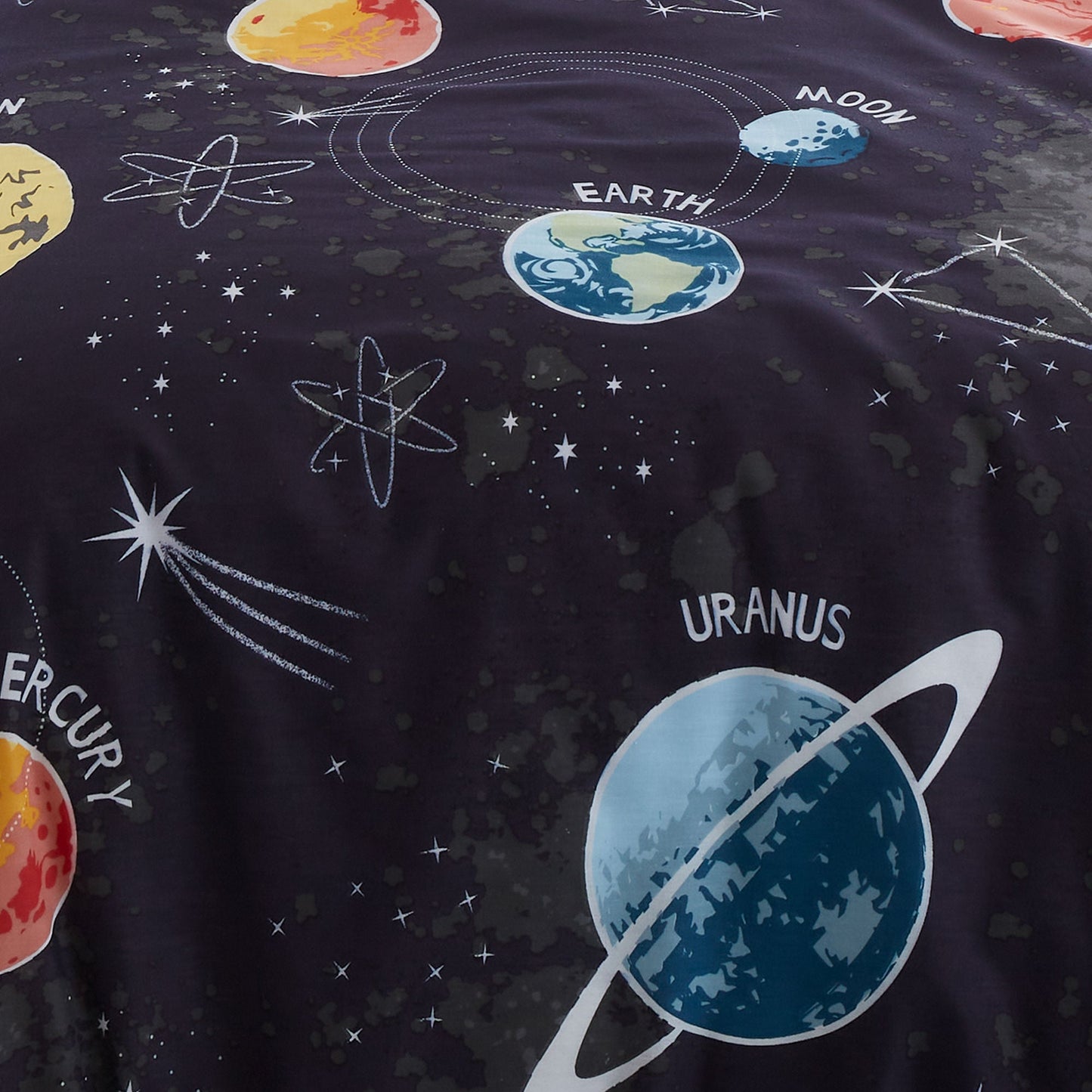 Outer Space Duvet Cover Set in Black