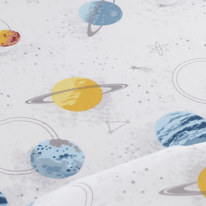 Outer Space Deep Fitted Bed Sheet in Black