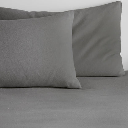 Brushed Bedding Pillowcases in Charcoal