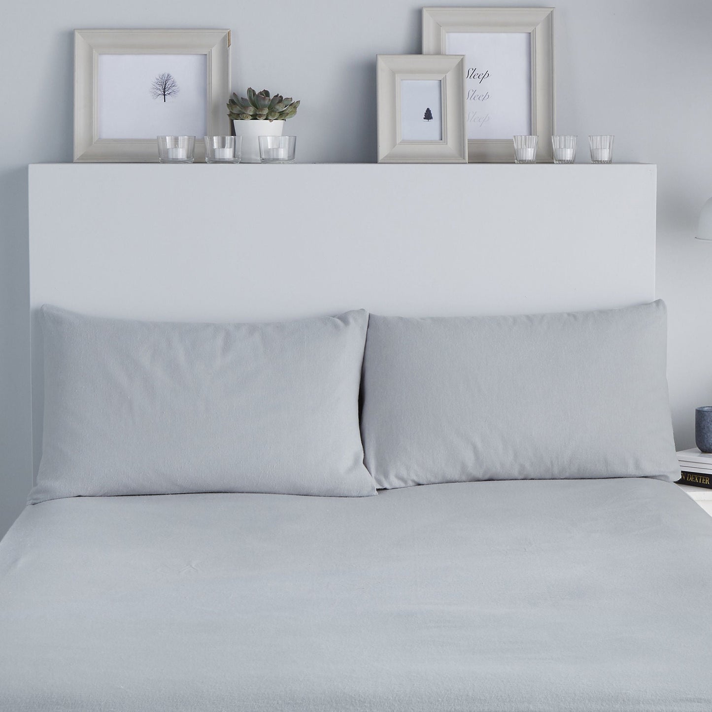 Brushed Bedding Pillowcases in Silver