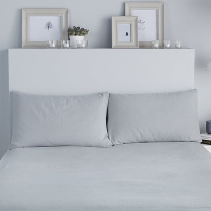 Brushed Bedding Pillowcases in Silver