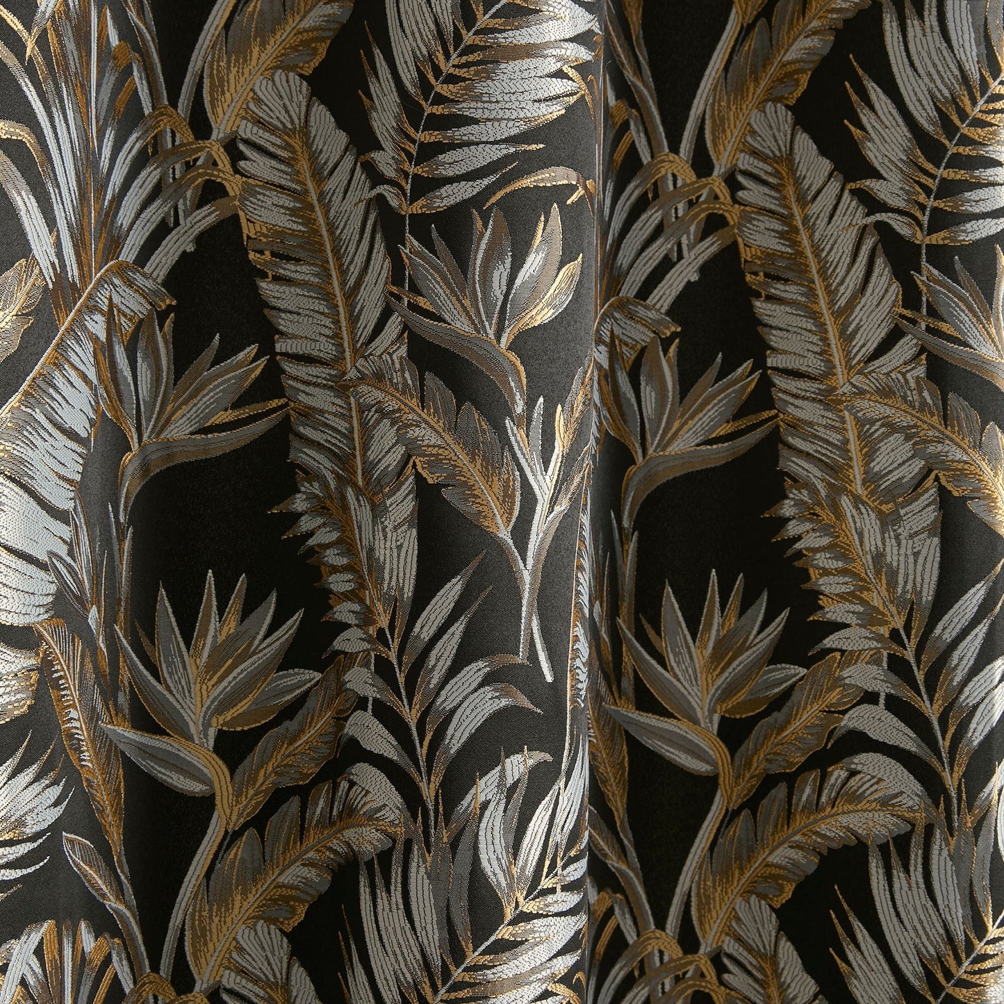Paradise Palm Eyelet Curtains in Black