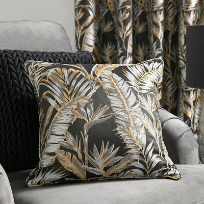 Paradise Palm Cushion in Black