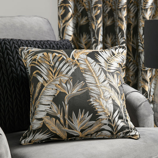 Paradise Palm Cushion in Black