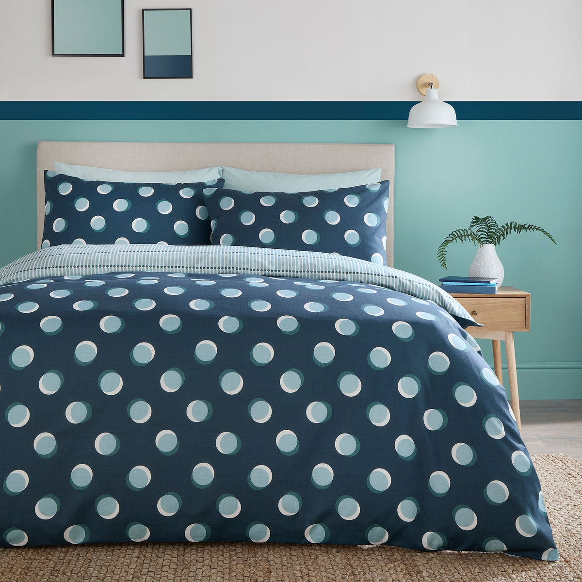 Polka Spot Duvet Cover Set in Blue
