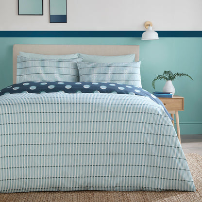 Polka Spot Duvet Cover Set in Blue