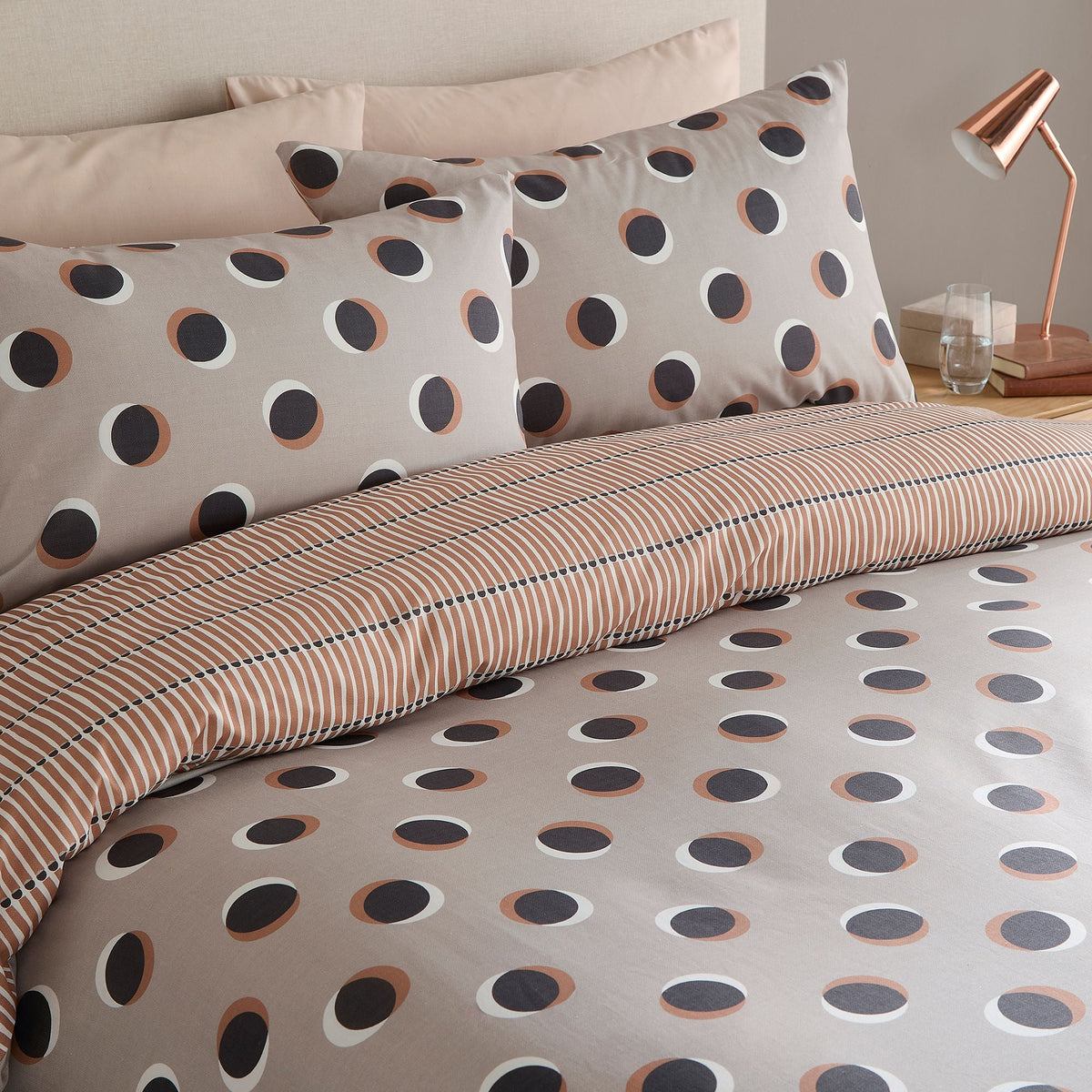 Polka Spot Duvet Cover Set in Natural