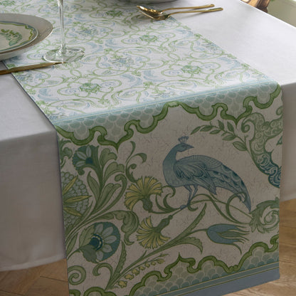 Palm Court Table Runner in Green
