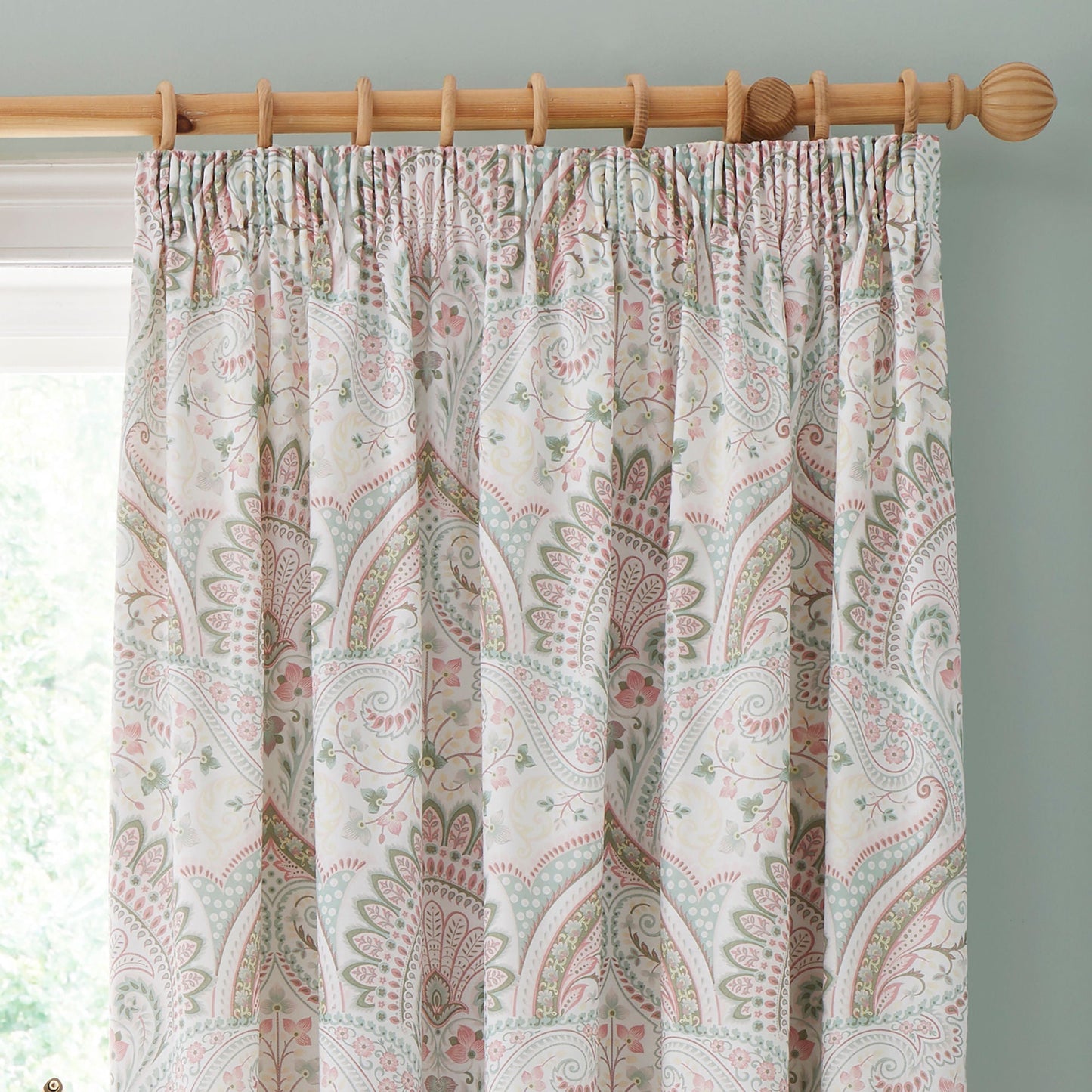 Palais Pencil Pleat Curtains in Green