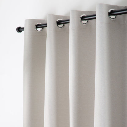 Plain Twill Pair of Eyelet Curtains in Natural