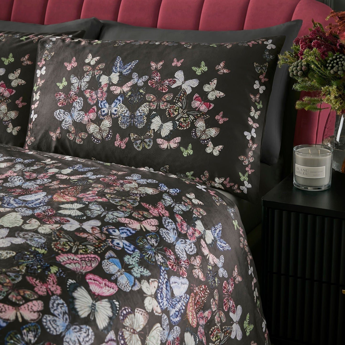 Papillon Duvet Cover Set in Charcoal