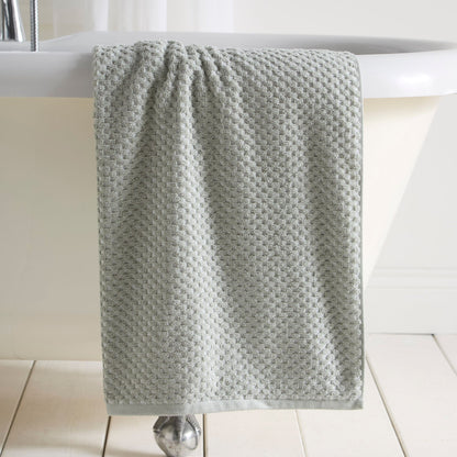 Popcorn Check Towels in Green - Hand Towel