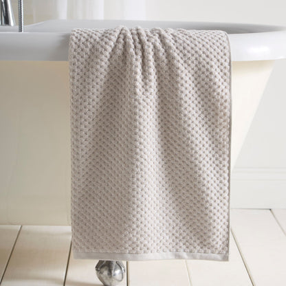 Popcorn Check Towels in Natural - Hand Towel