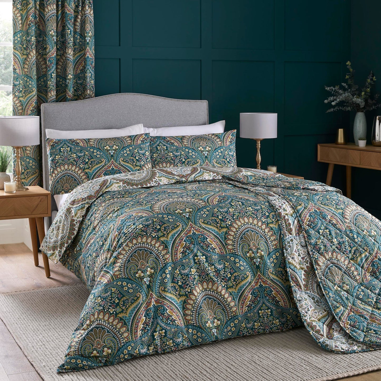 Palais Duvet Cover Set in Teal