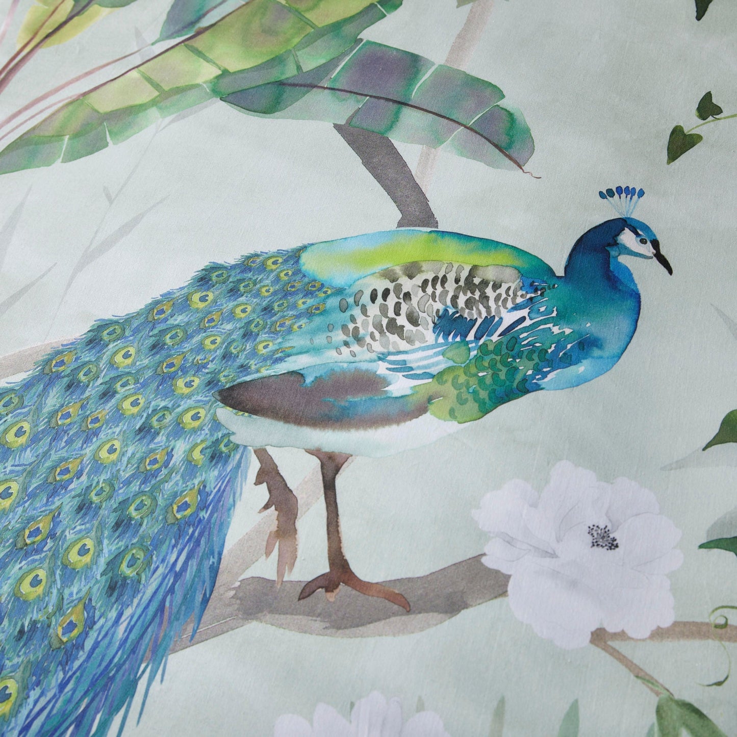 Peacock Jungle Duvet Cover Set in Green