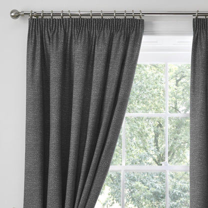 Pembrey Pencil Pleat Curtains in Charcoal
