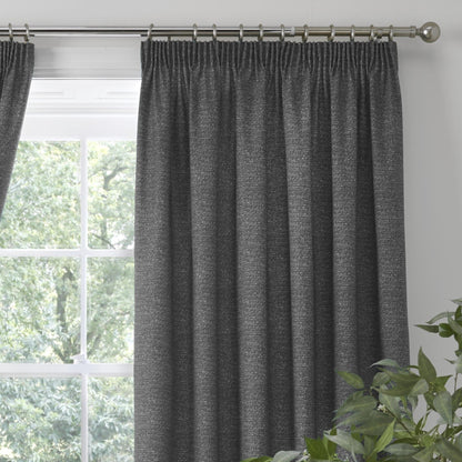 Pembrey Pencil Pleat Curtains in Charcoal