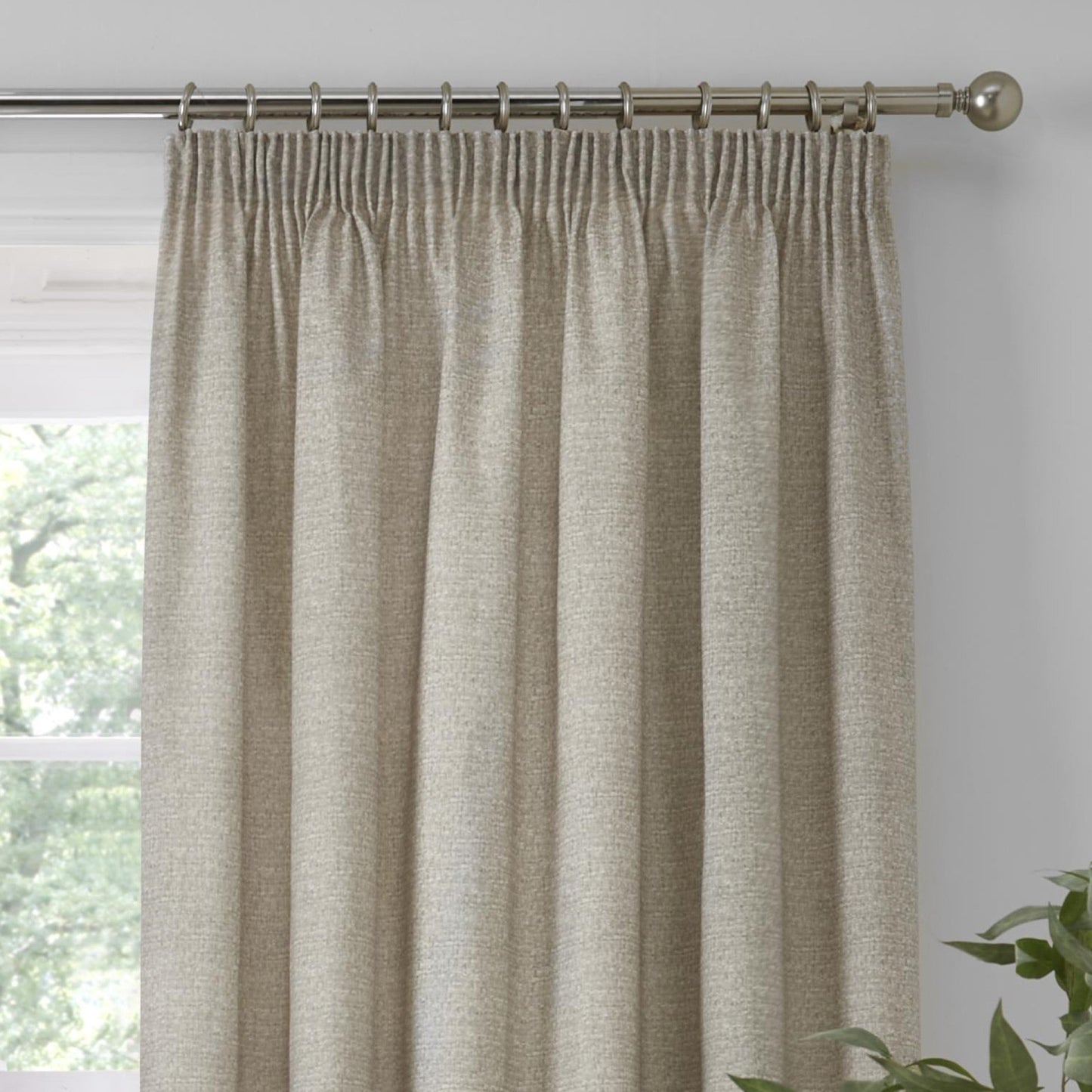 Pembrey Pencil Pleat Curtains in Natural