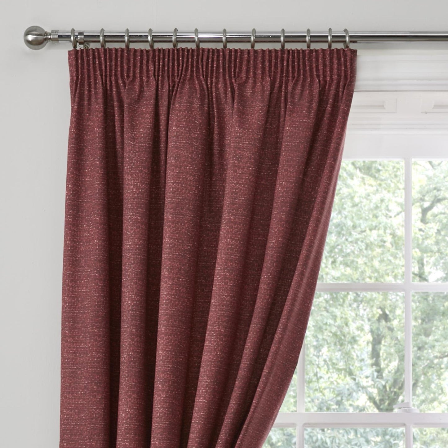 Pembrey Pencil Pleat Curtains in Red