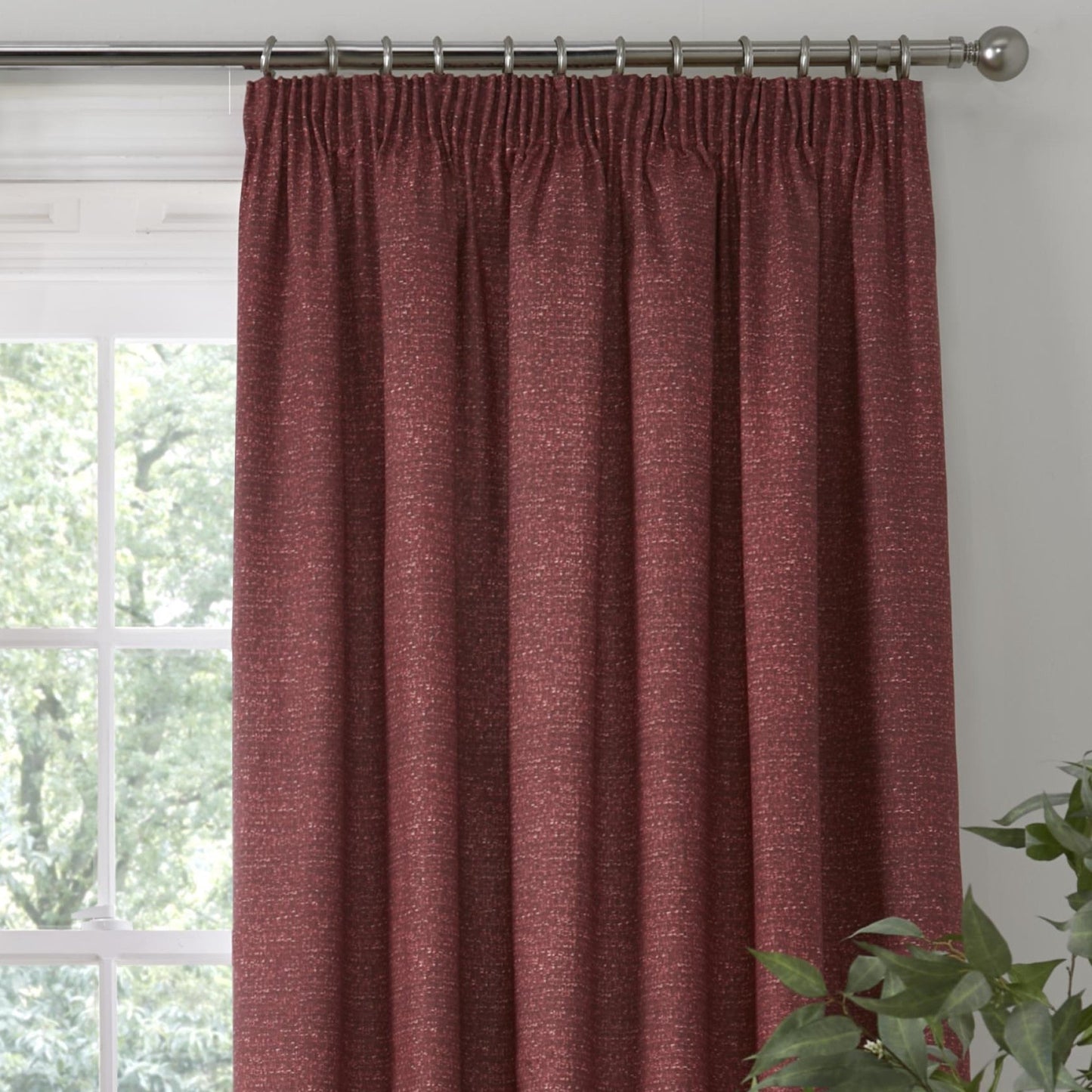 Pembrey Pencil Pleat Curtains in Red