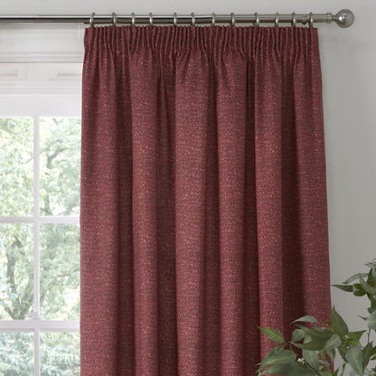 Pembrey Pencil Pleat Curtains in Red