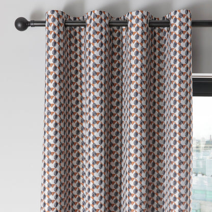 Prado Eyelet Curtains in Grey/Terracotta