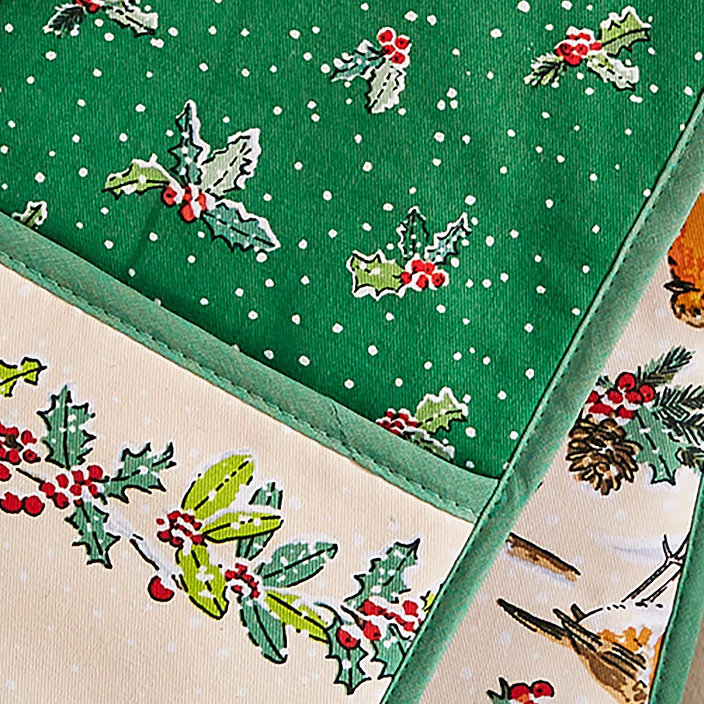 Christmas Robins Double Oven Glove