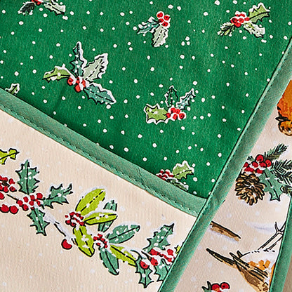 Christmas Robins Double Oven Glove