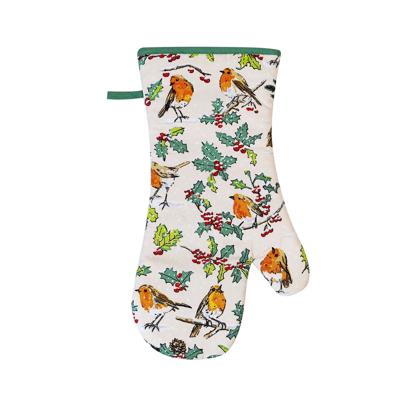 Christmas Robins Gauntlet Oven Glove